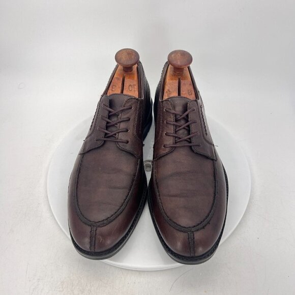 Mephisto Men Size 8 Dark Brown Leather Split Toe Lace Up Derby Dress Shoes - Picture 1 of 16